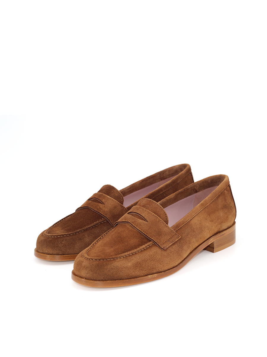 Mocasines Castellano® de ante para mujer - Modelo Mallorca color cuero