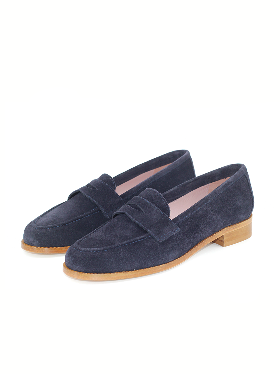Mocasines Castellano® de ante para mujer - Modelo Mallorca color navy