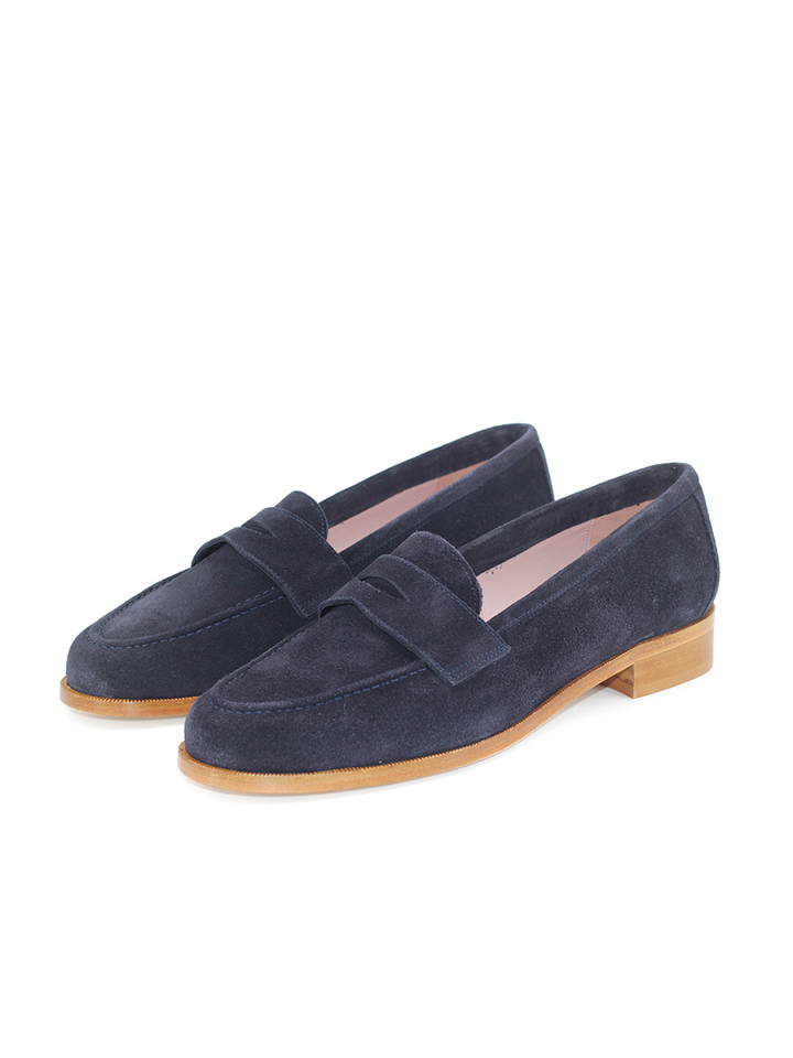 Mocasines Castellano® de ante para mujer - Modelo Mallorca color navy