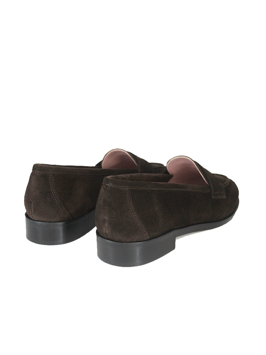 Mocasines Castellano® de ante para mujer - Modelo Mallorca color marrón oscuro