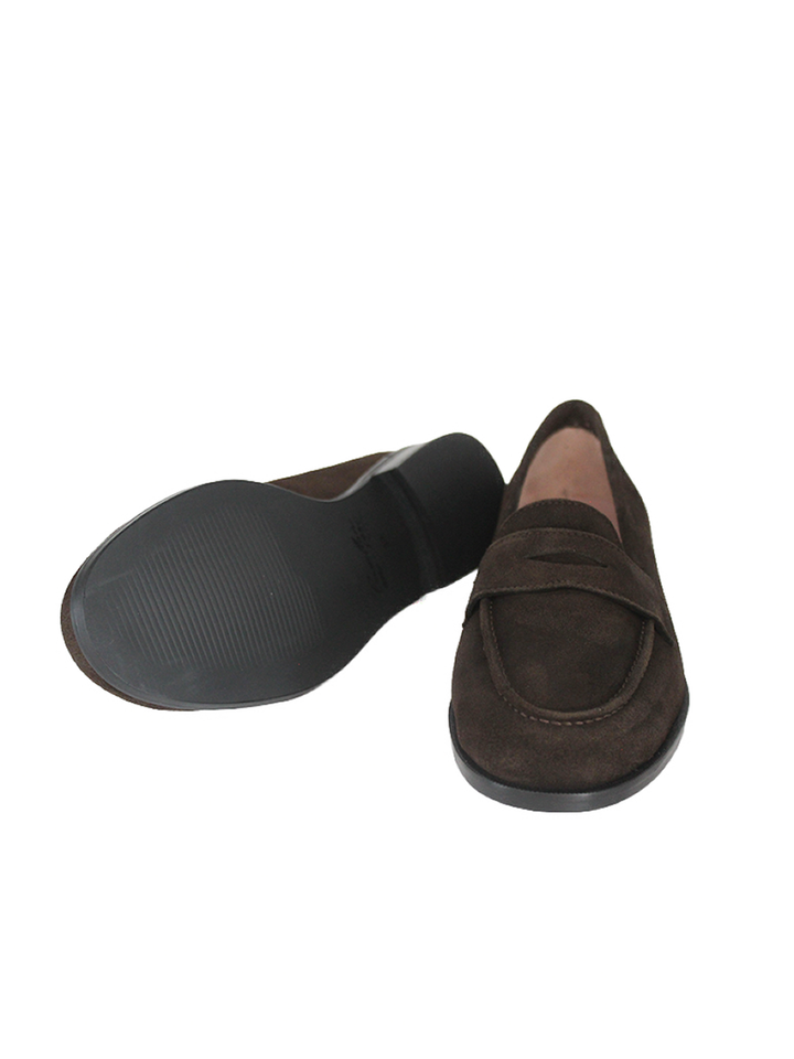 Mocasines Castellano® de ante para mujer - Modelo Mallorca color marrón oscuro