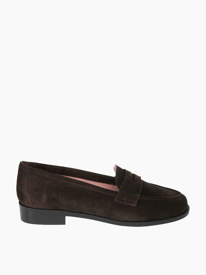 Mocasines Castellano® de ante para mujer - Modelo Mallorca color marrón oscuro