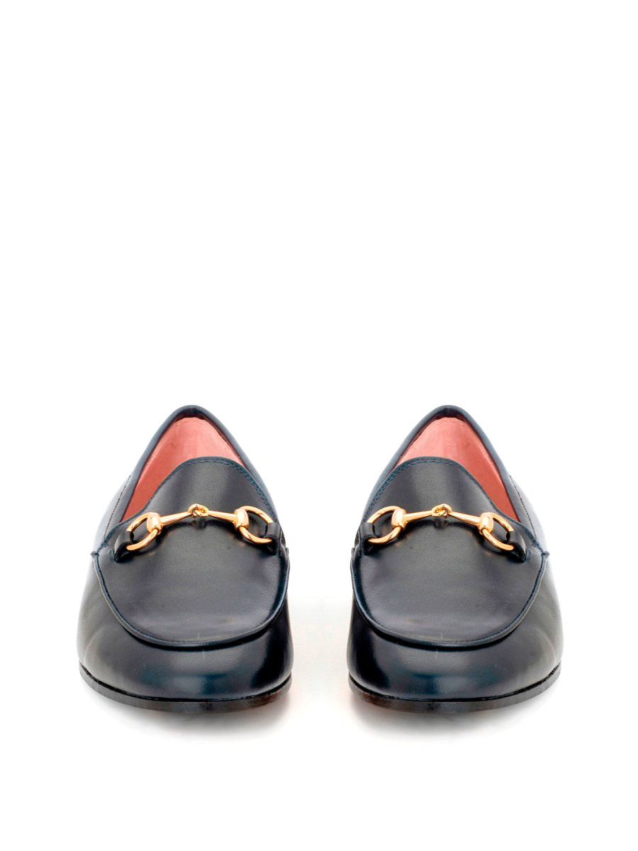 Mocasines Génova de piel coy color azul marino