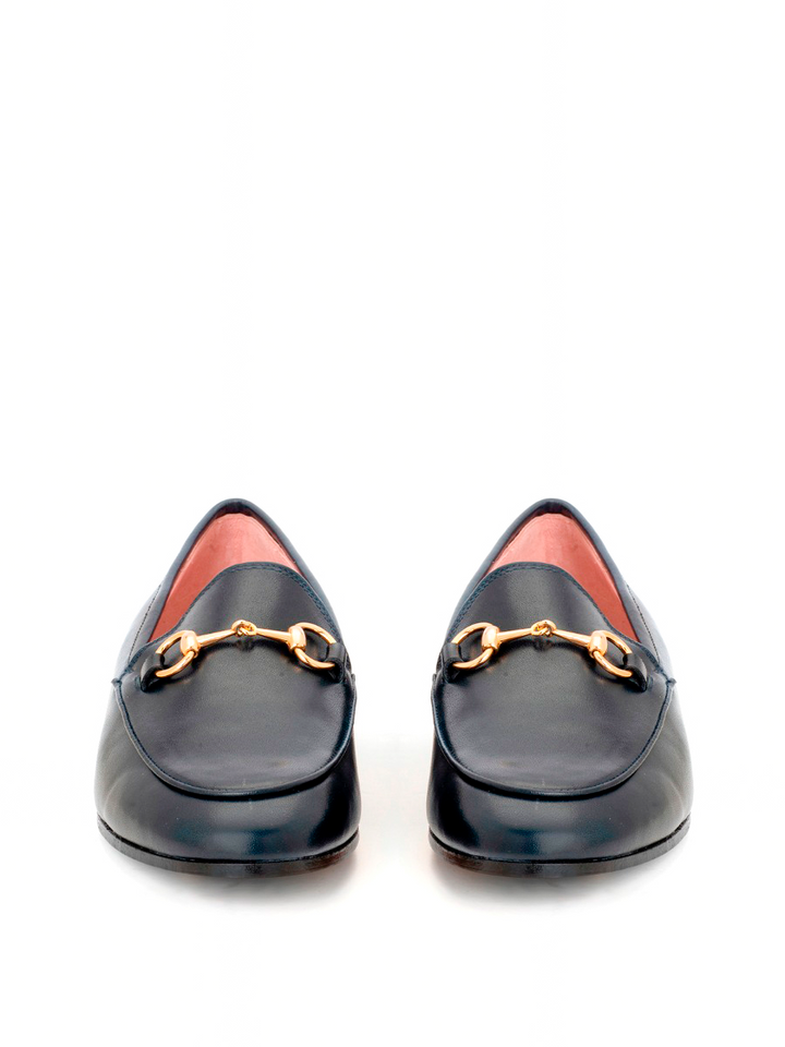 Mocasines Génova de piel coy color azul marino