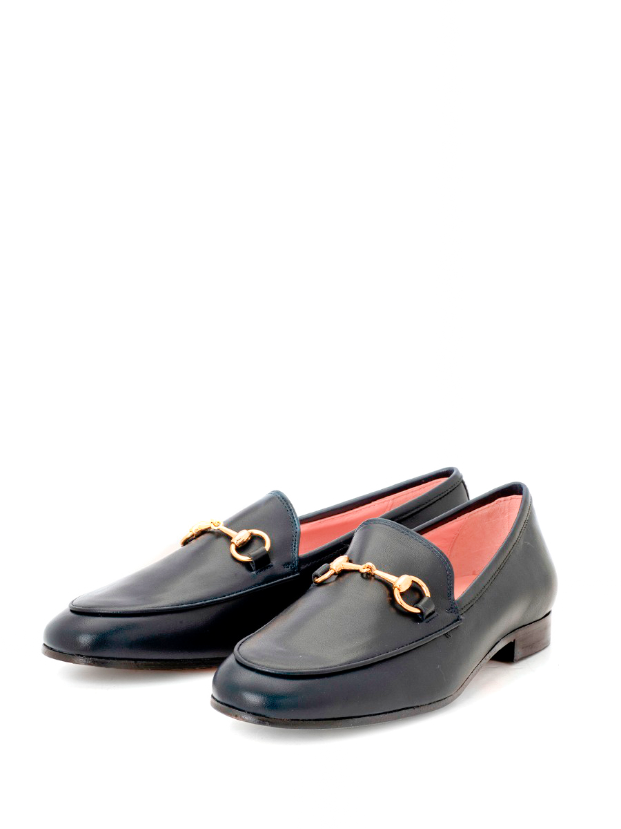 Mocasines Génova de piel coy color azul marino