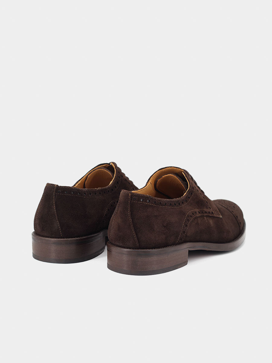 Zapatos de hombre modelo Oxford de piel ante color cafe – Castellano®