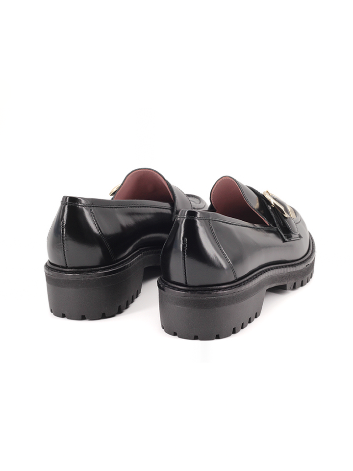 Mocasines Castellano® de piel para mujer - Modelo Penelope color negro