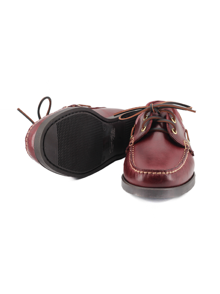 Náutico hombre en piel ciclón color burdeos | Modelo Puerto – Castellano®