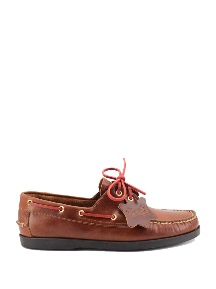 Náutico hombre en piel  ciclón color cuero | Modelo Puerto – Castellano®