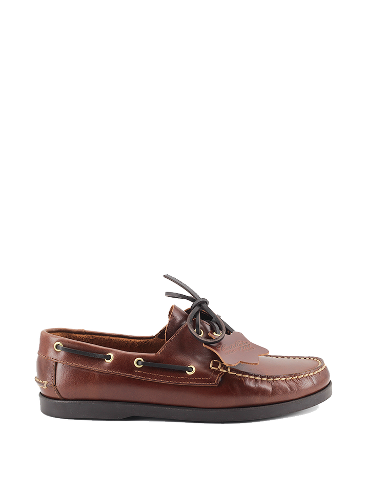 Náutico hombre en piel  ciclón color marrón | Modelo Puerto – Castellano®