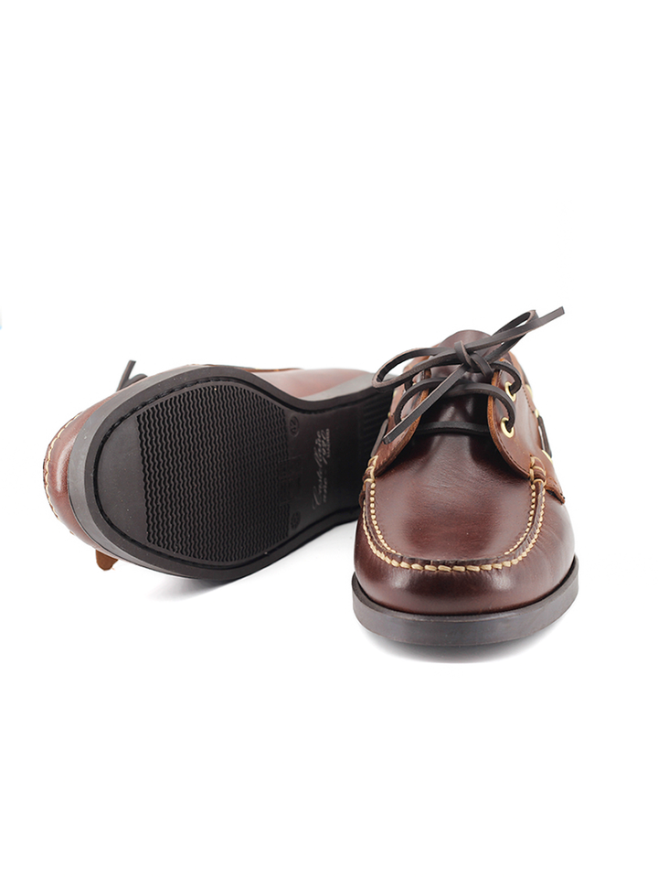 Náutico hombre en piel  ciclón color marrón | Modelo Puerto – Castellano®