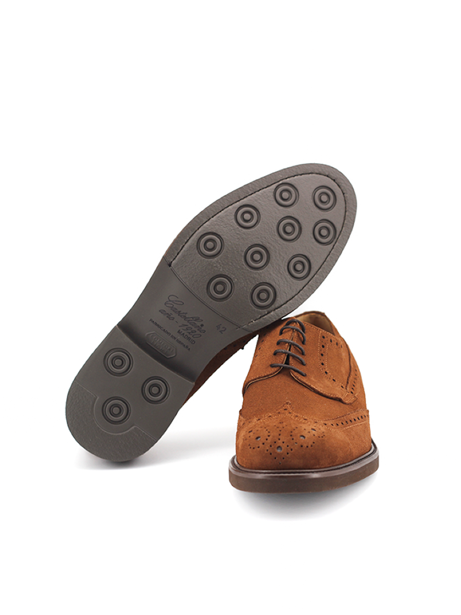 Zapatos blucher Robert pala vega de piel ante color coñac