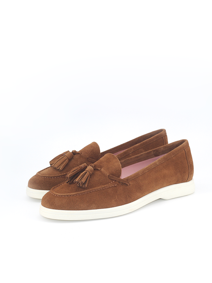 Mocasín Signora mujer en ante cuero con borlas – Hecho en España | Castellano® 1920 Madrid