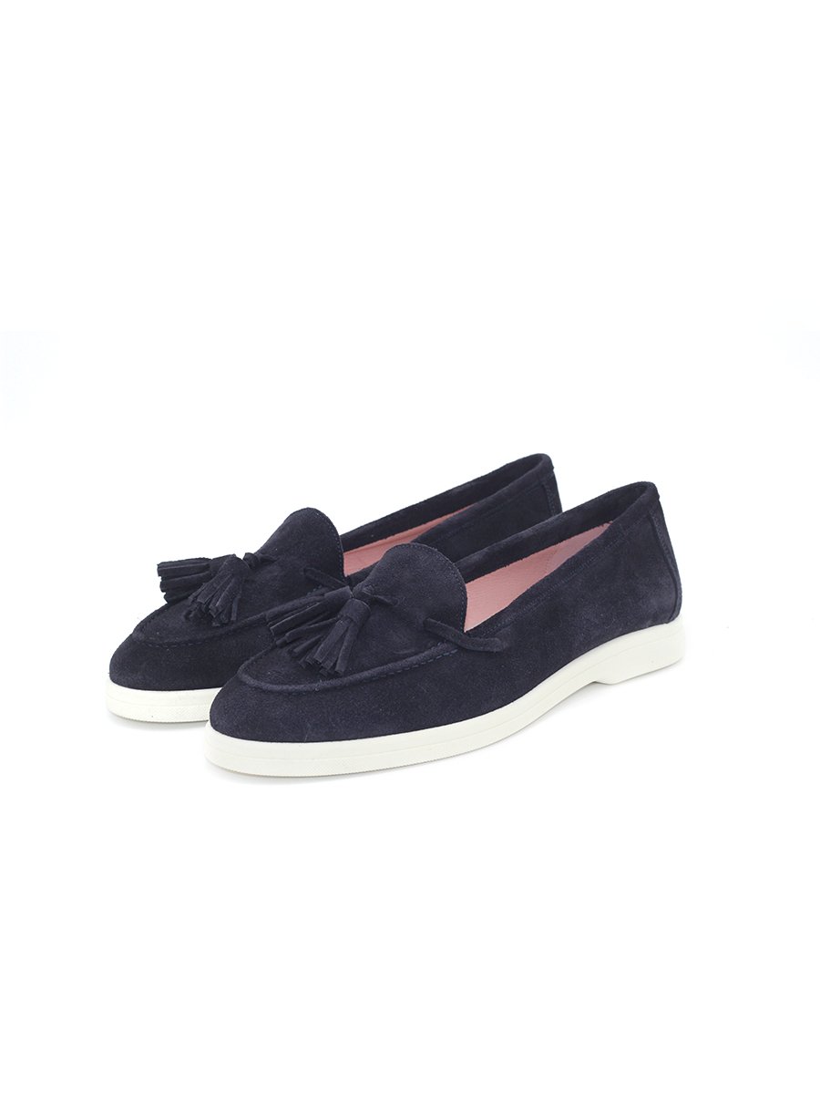 Mocasín Signora mujer en ante marino con borlas – Hecho en España | Castellano® 1920 Madrid