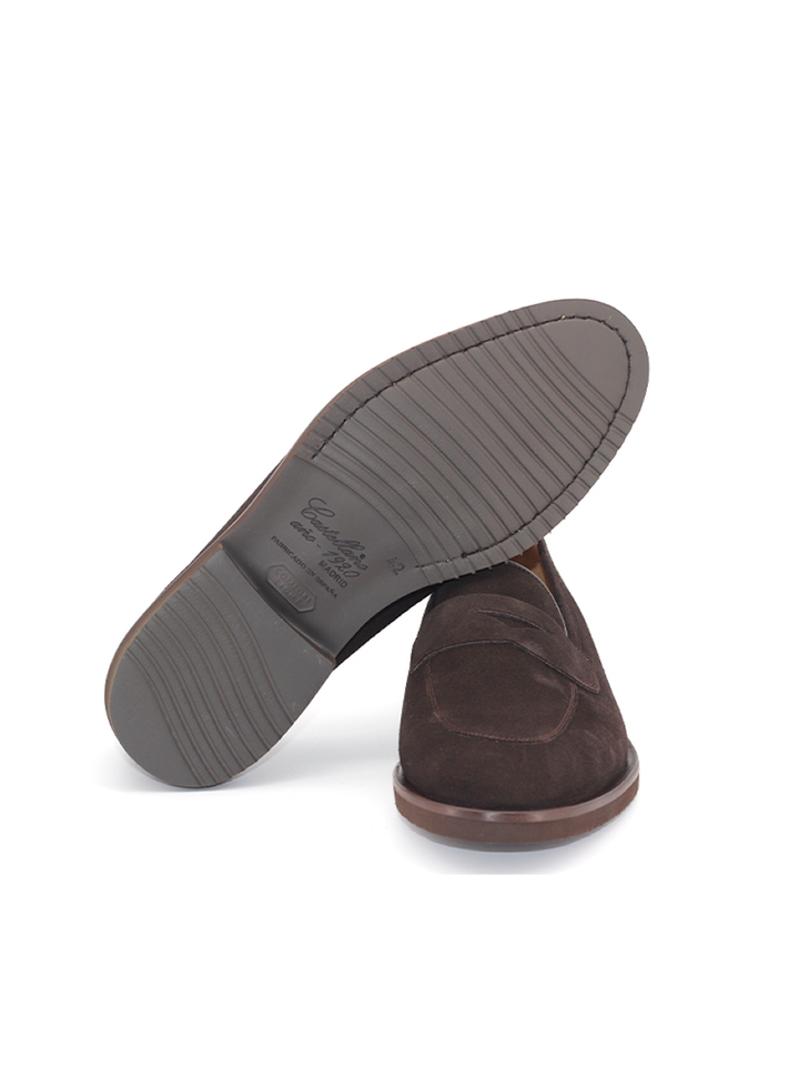 Mocasines Castellano® de ante para hombre con antifaz – Modelo Vittorio color cafe