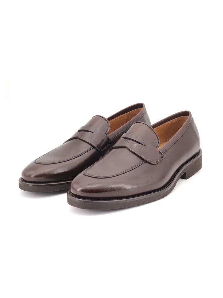 Mocasines Castellano® de piel para hombre con antifaz – Modelo Vittorio color niger
