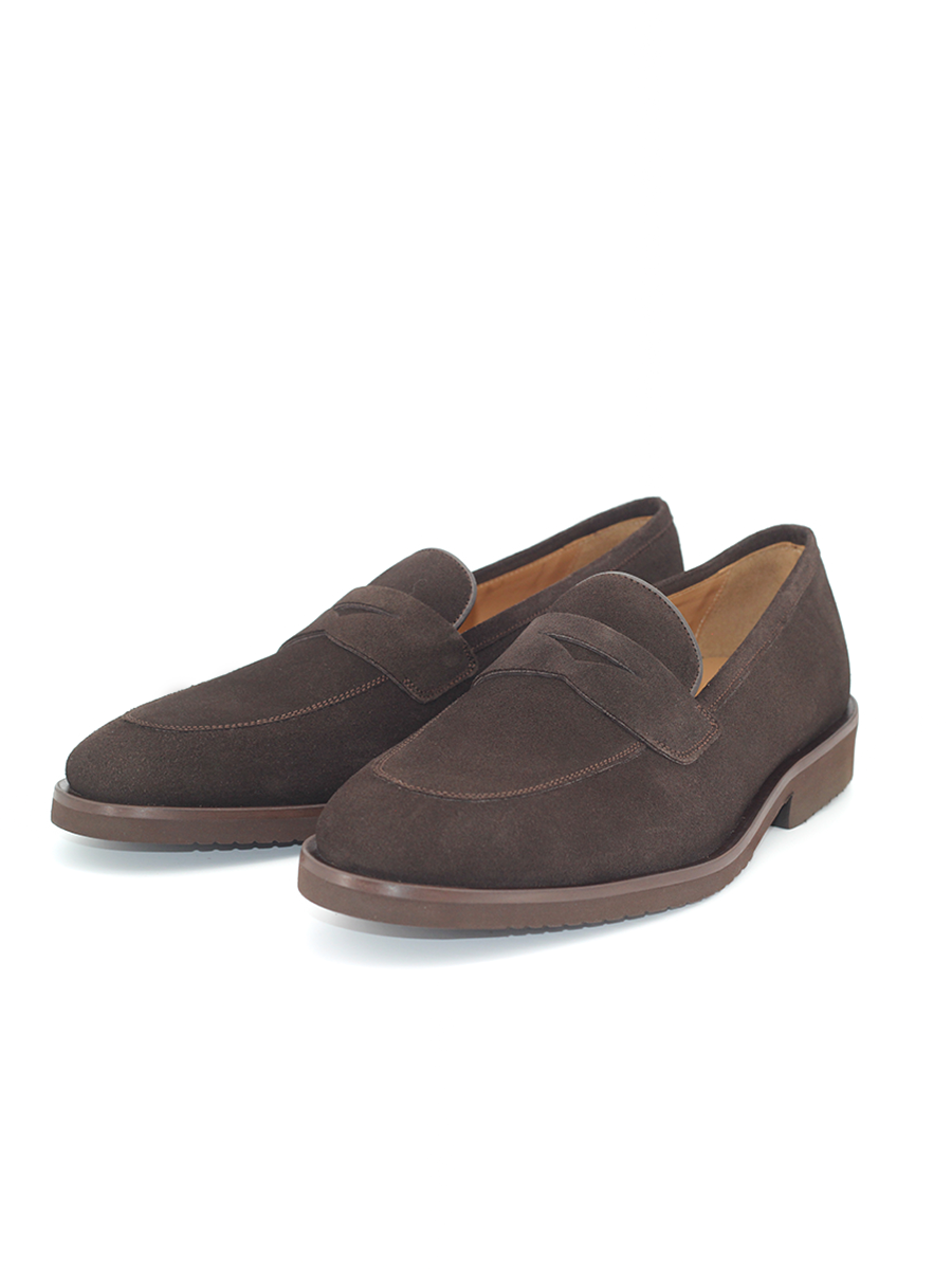 Mocasines Castellano® de ante para hombre con antifaz – Modelo Vittorio color cafe