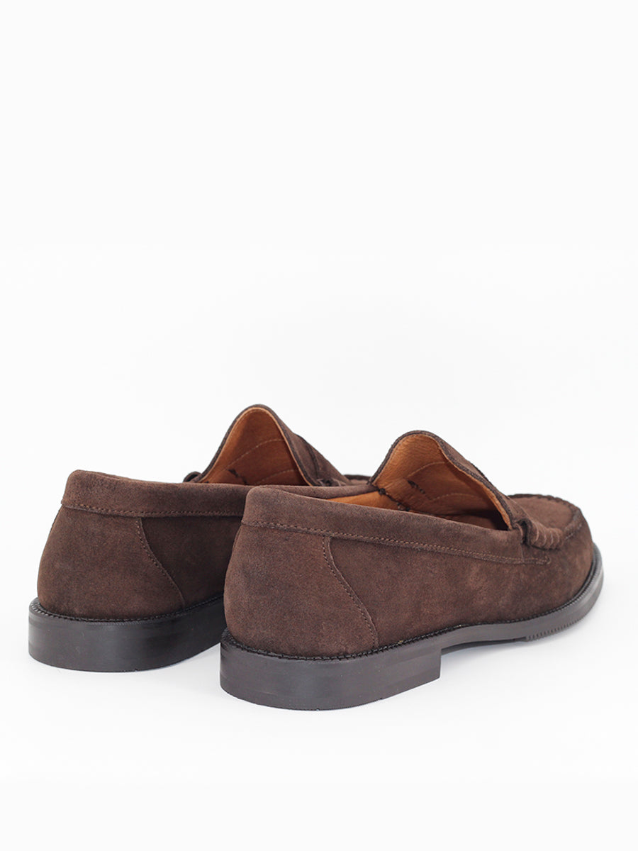 100 years espresso suede leather loafers