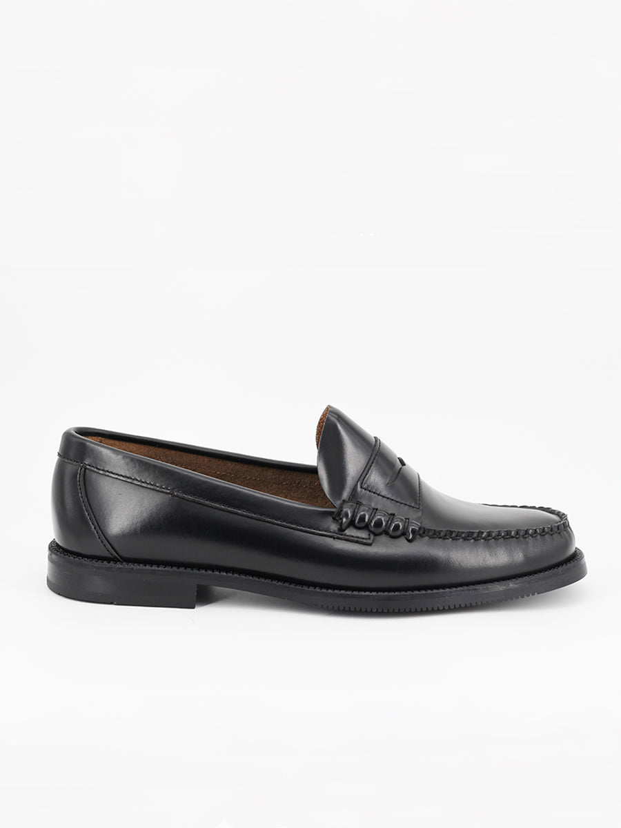 100 years black calf leather loafers 