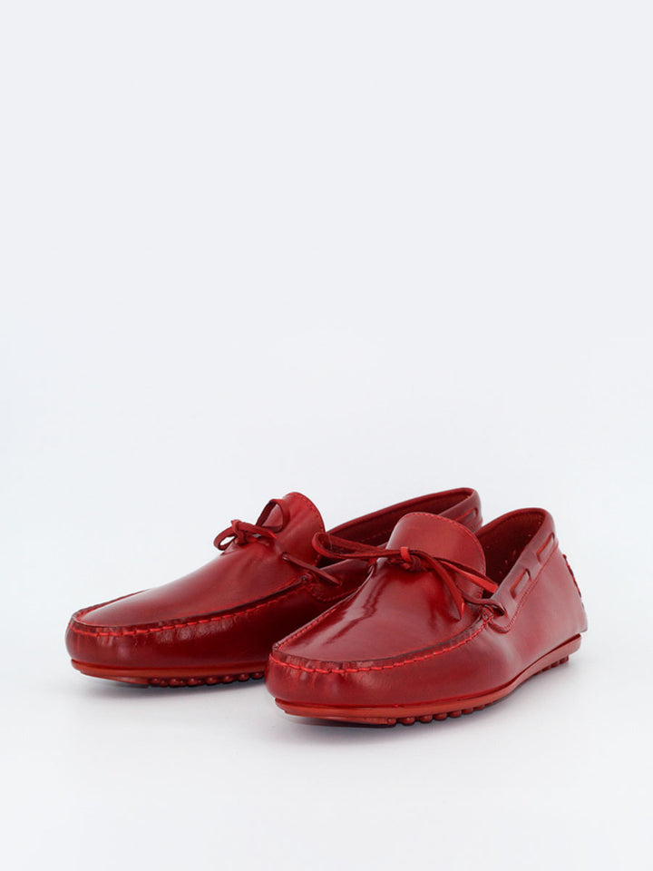 Men's moccasins model 11 lazo rosso leather