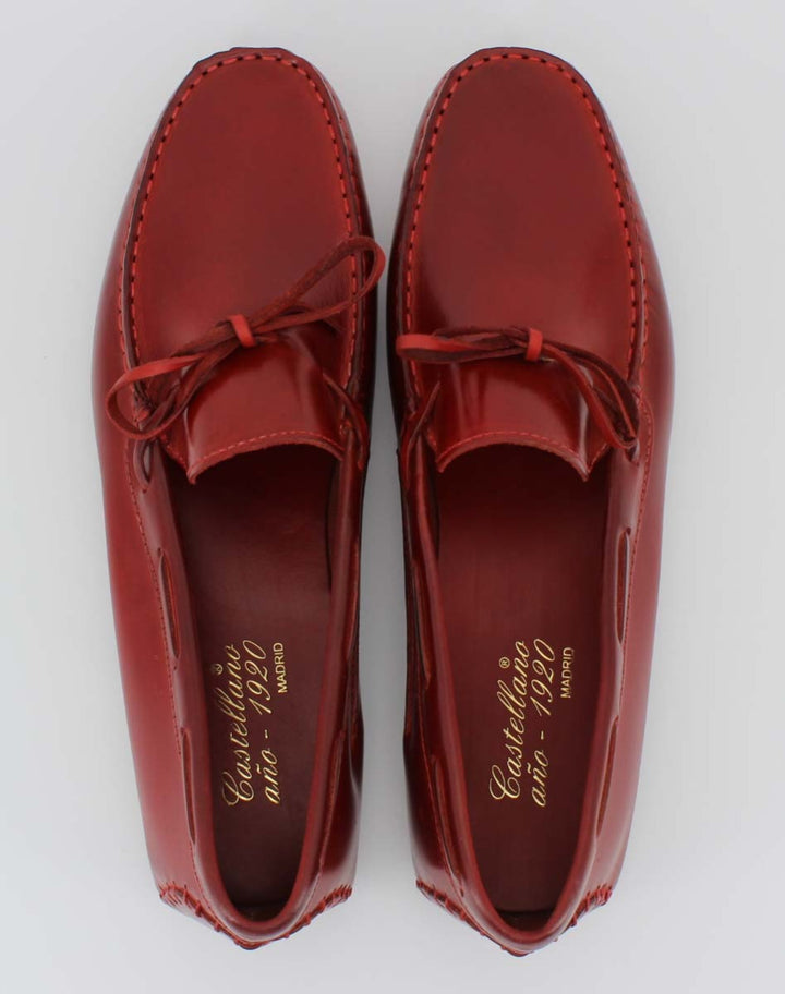 Men's moccasins model 11 lazo rosso leather