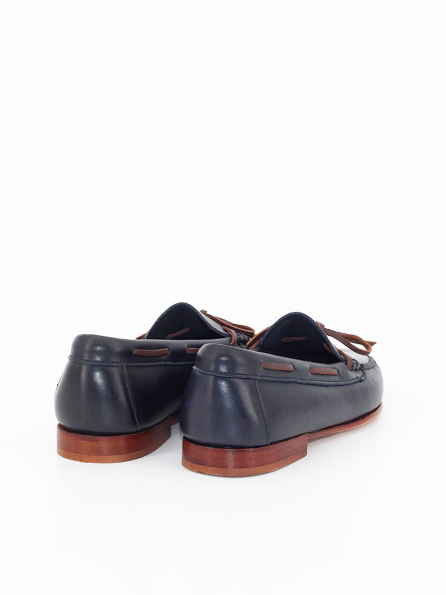 Mocasines 2204P de piel color azul marino