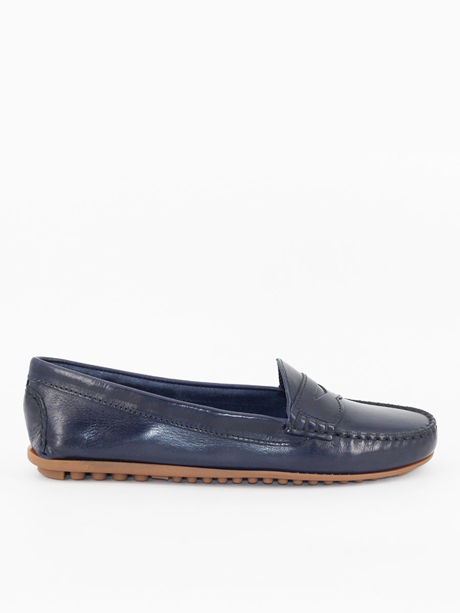 Mocasines 24 piel bufalo color azul