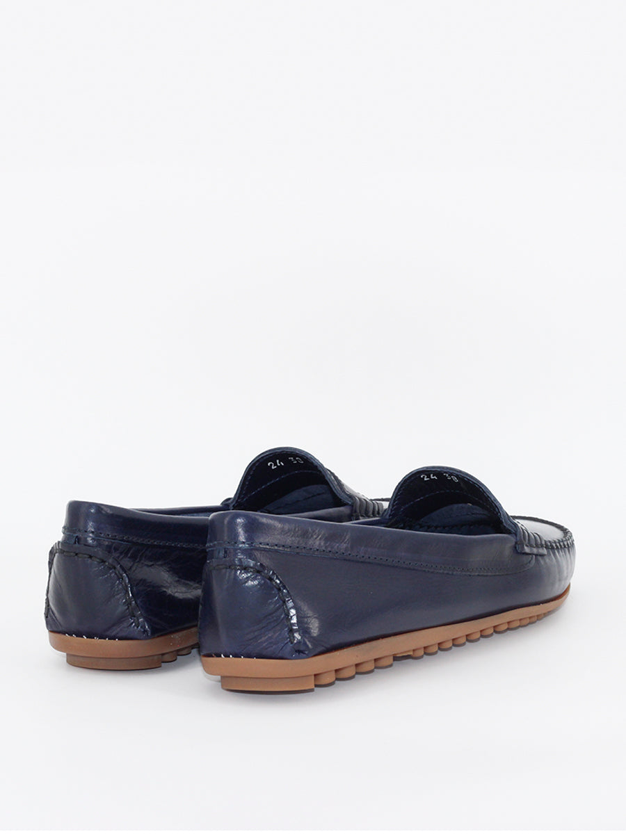 Mocasines 24 piel bufalo color azul