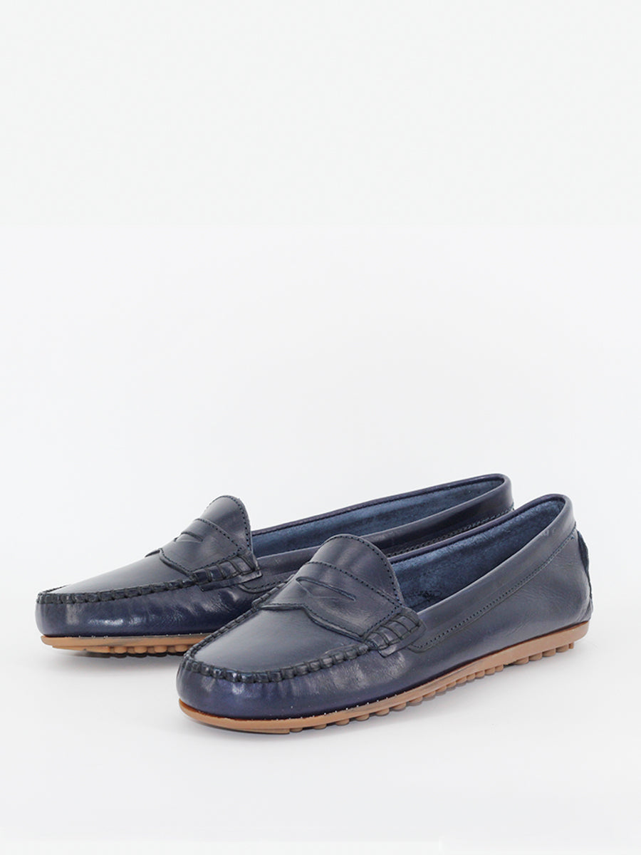 Mocasines 24 piel bufalo color azul
