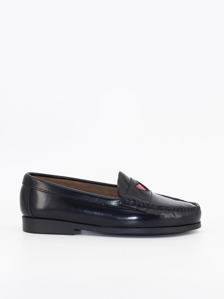 Women's loafers 3208P black antik leather