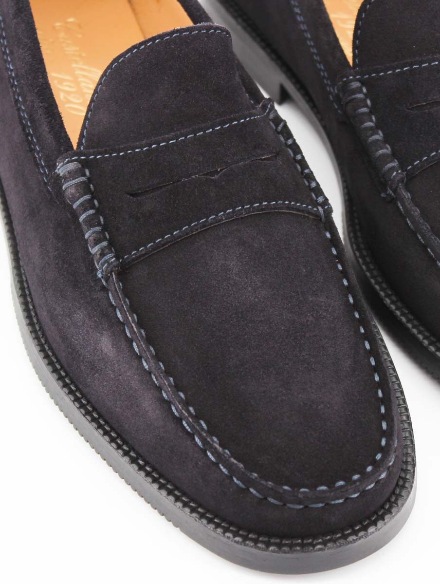 Mocasines Castellano® de ante para hombre – Modelo 513 color azul marino