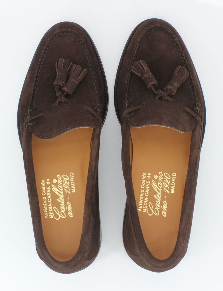 Castellano Men's loafers with tassels 5511 brown suede leather