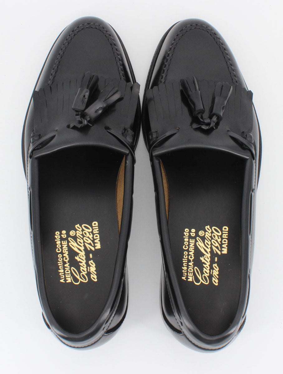 Mocasines De Hombre Piel Flecos Y Borlas Color Negro Zapatos mocasines-de-hombre-piel-flecos-y-borlas-color-negro-zapatos