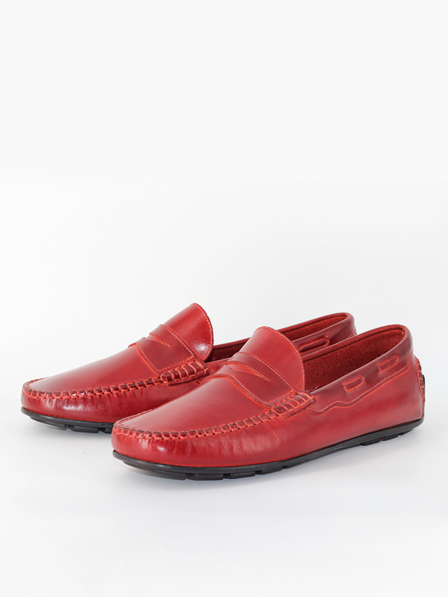 Red 5 band model loafers