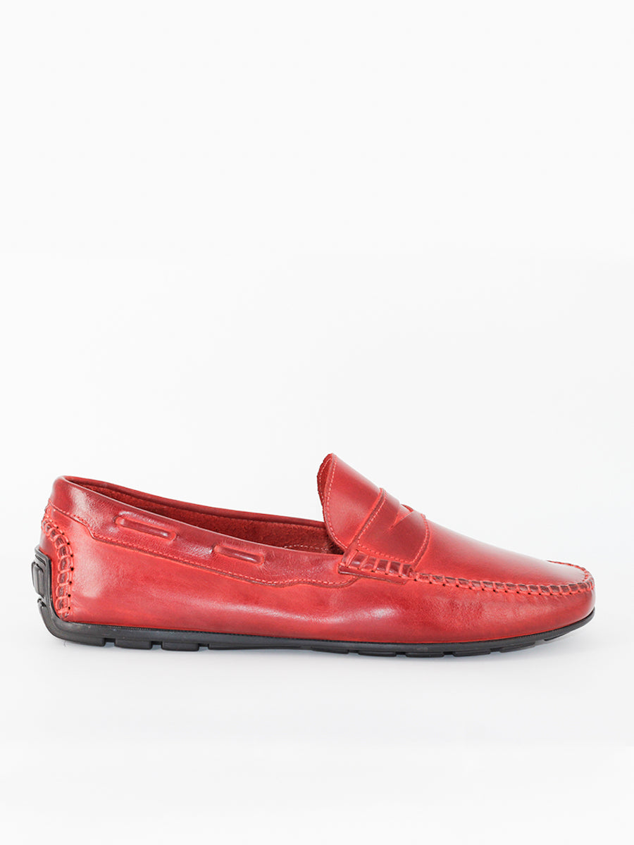 Red 5 band model loafers