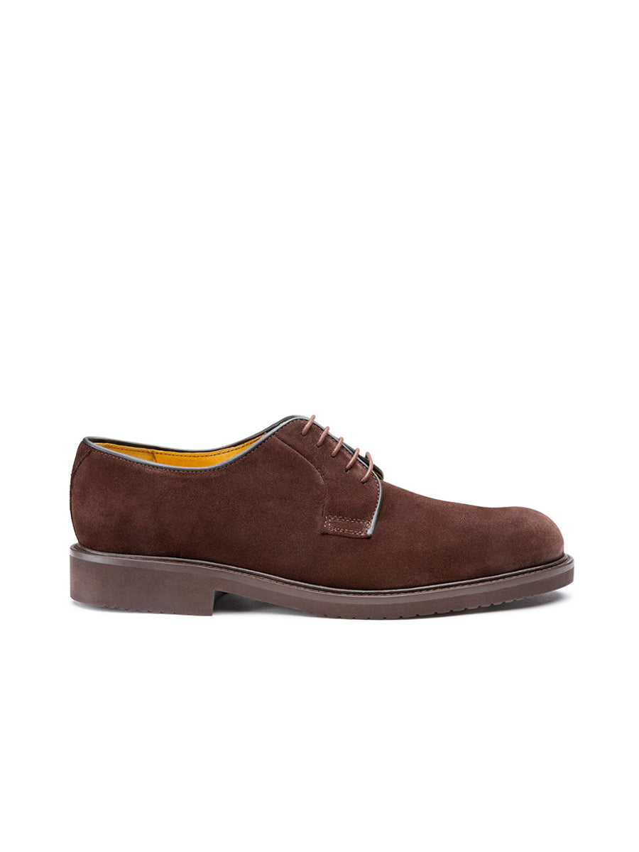 Blucher shoes B31 suede color expresso brown