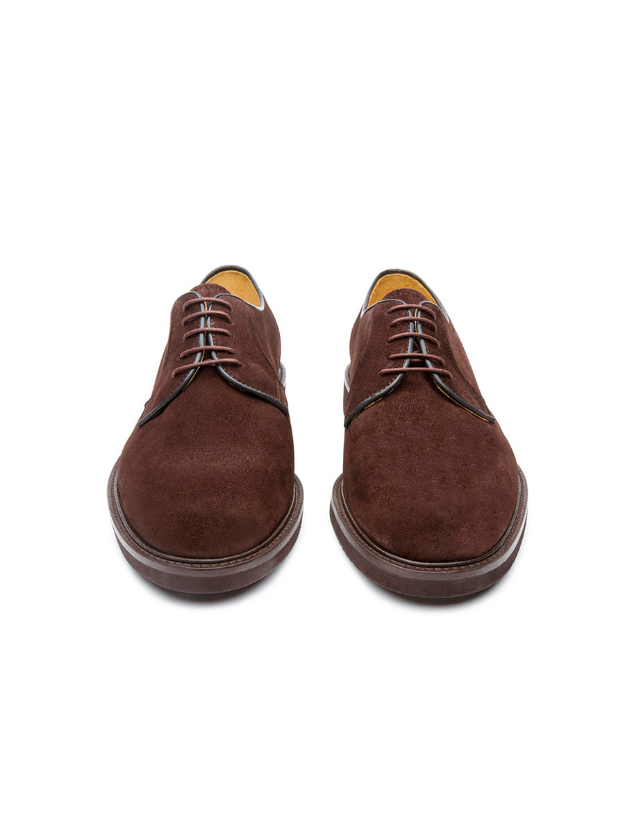 Blucher shoes B31 suede color expresso brown