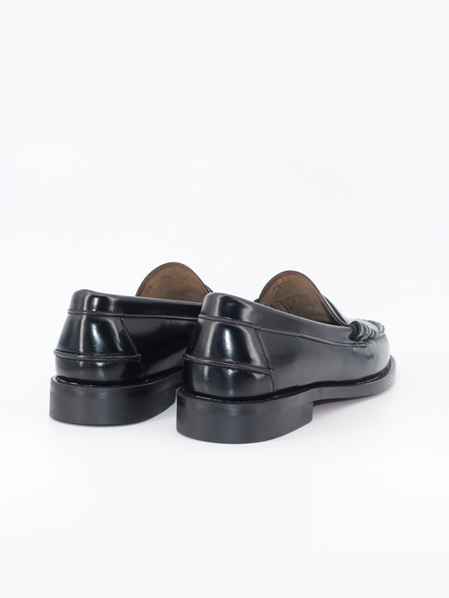 Mocasines de hombre con banda y corazón piel antik color negro