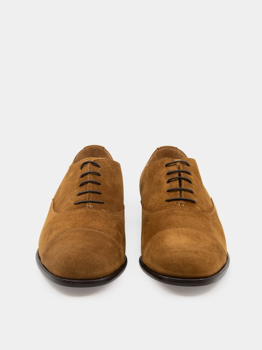 Aron blucher shoes in tan suede leather