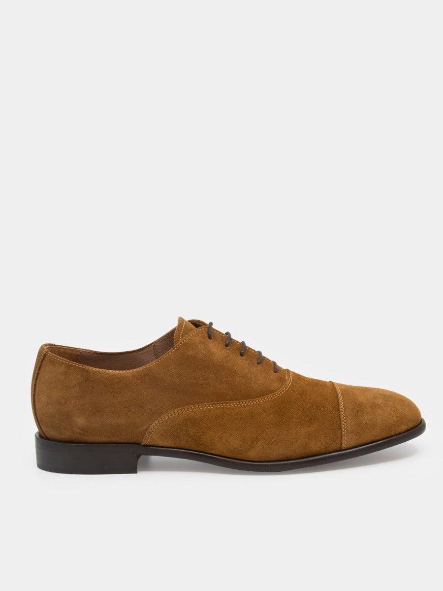 Aron blucher shoes in tan suede leather