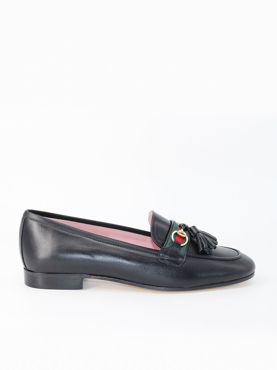 Blello black coy leather loafers