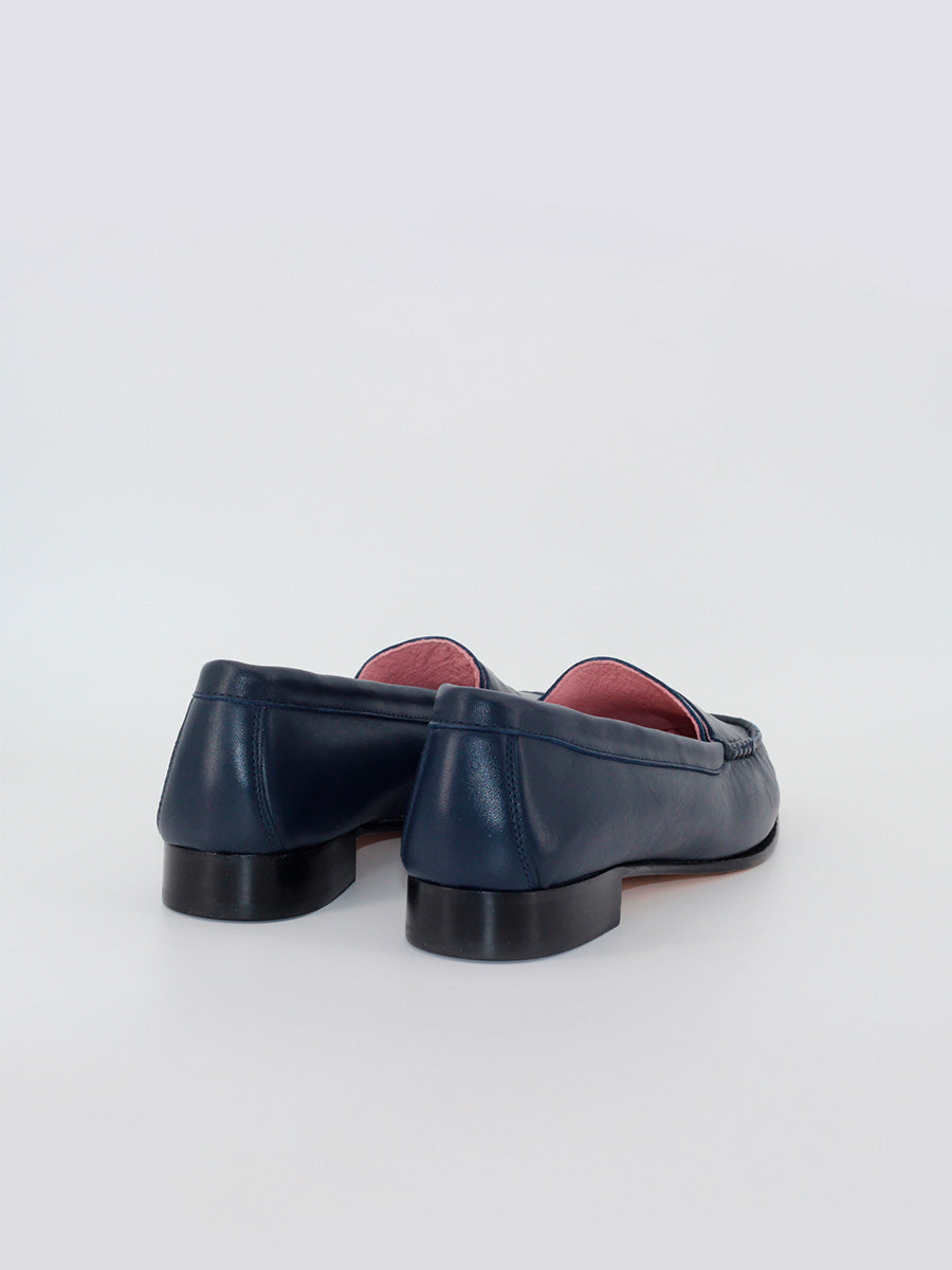 Mocasines de mujer Capri en piel de color azul marino