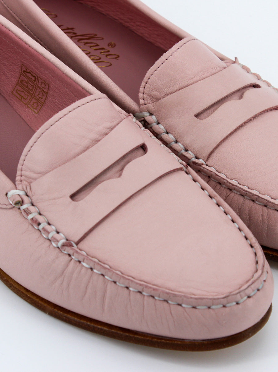 Capri women's loafers in quartz pink leather