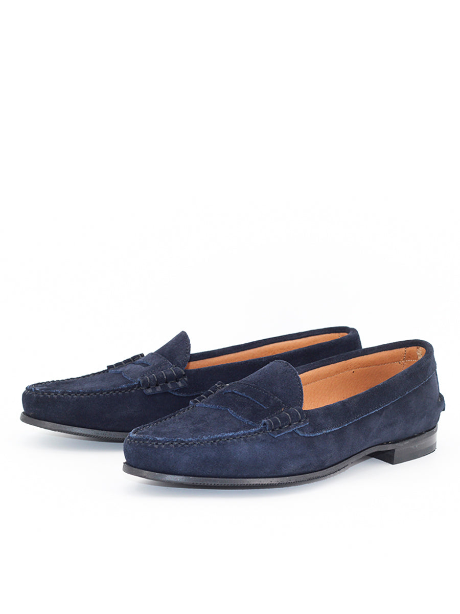 Centenario model loafers in navy blue suede 