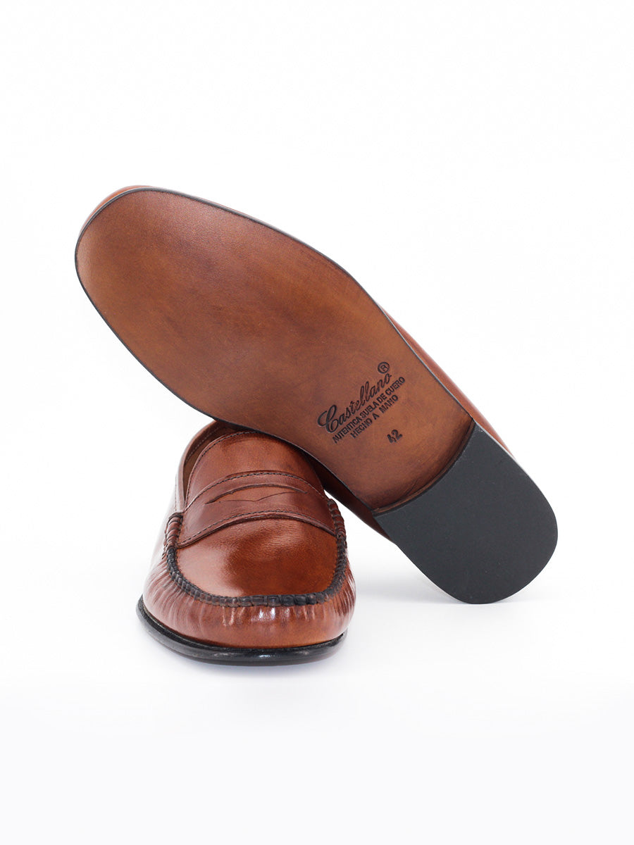 Mocasines de hombre Fernando antifaz de piel color marrón claro