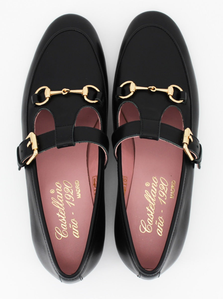 Garibaldi women's black leather loafers