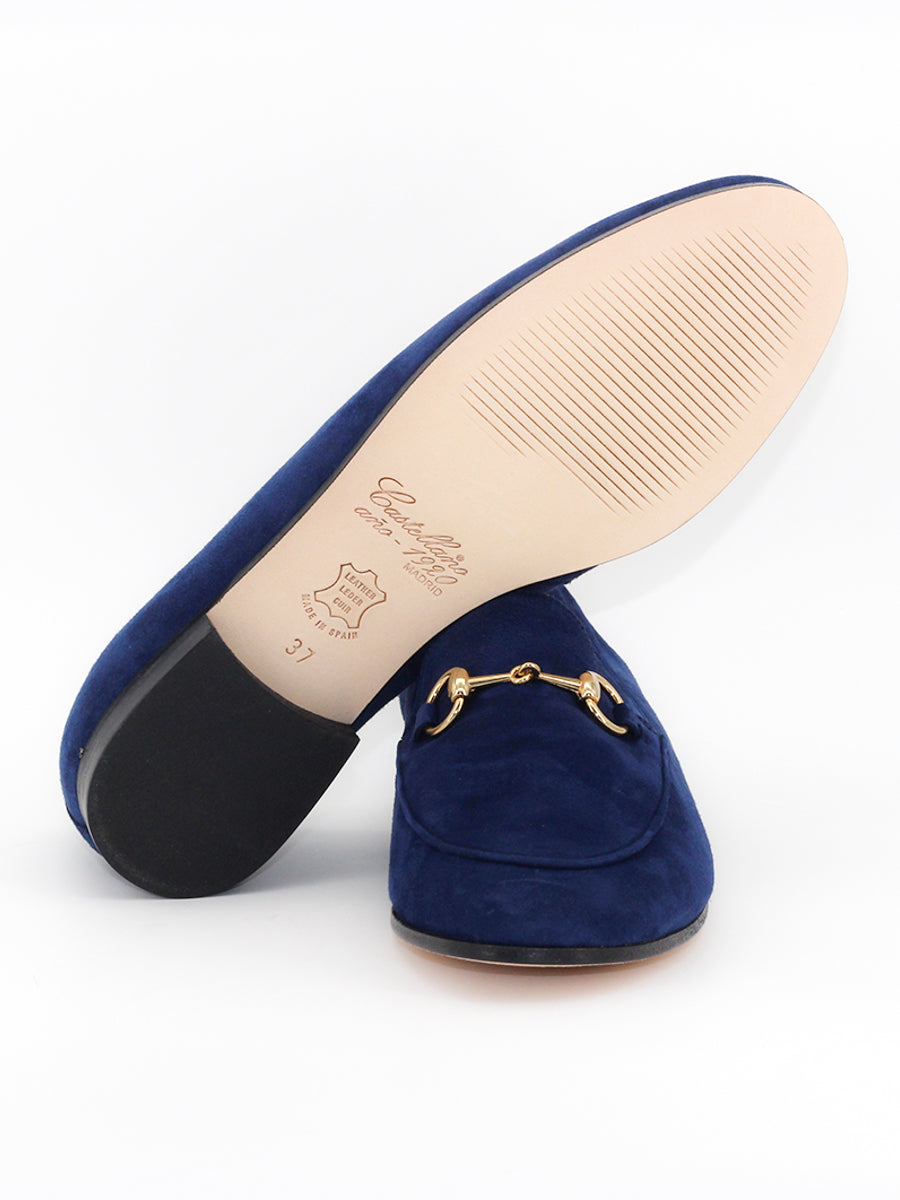 Mocasines Génova  banda de ante color marino
