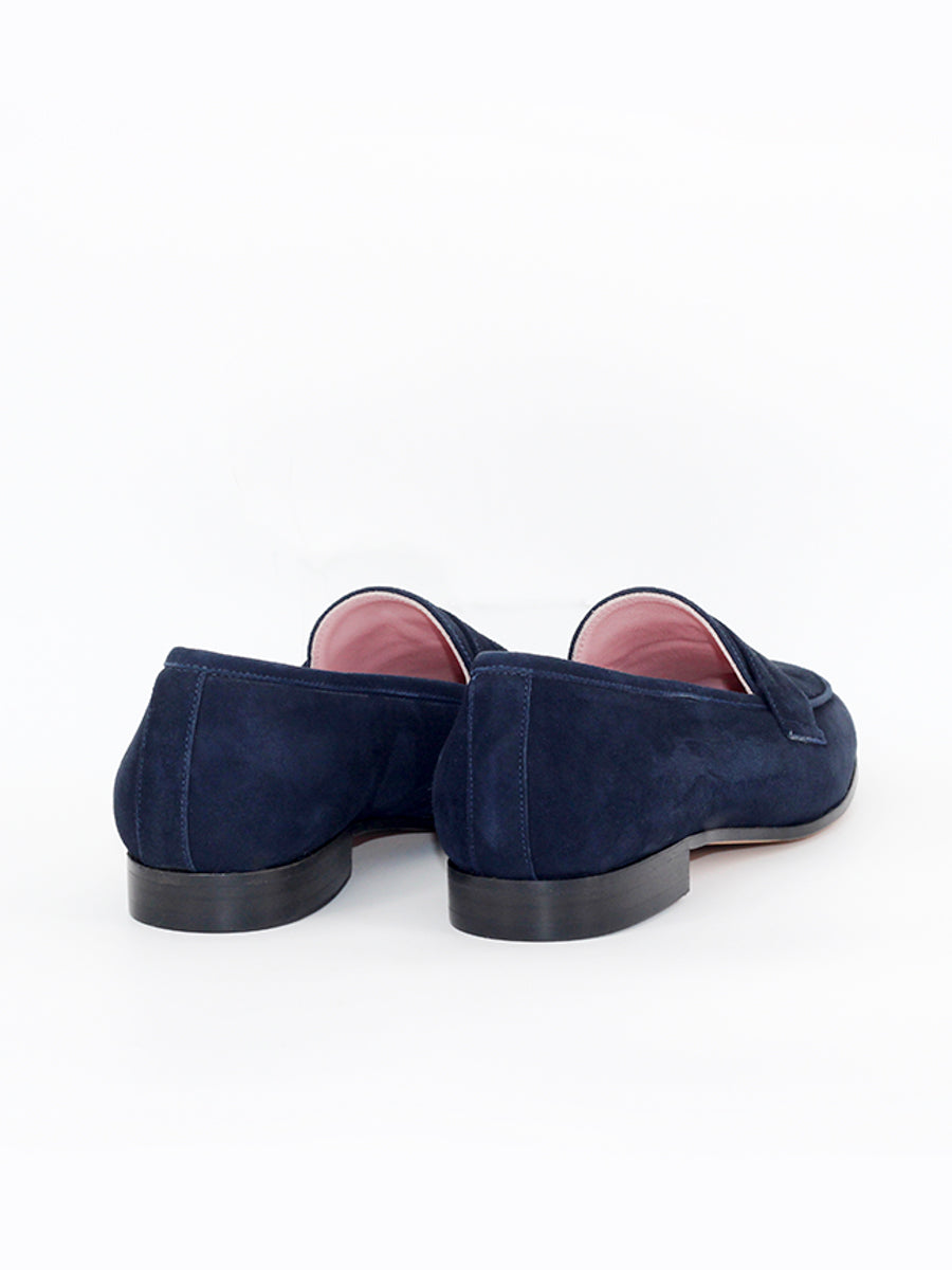 Mocasines Génova  banda de ante color marino