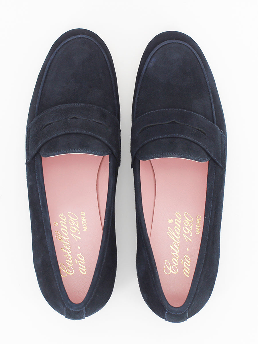 Mocasines Génova  banda de ante color marino