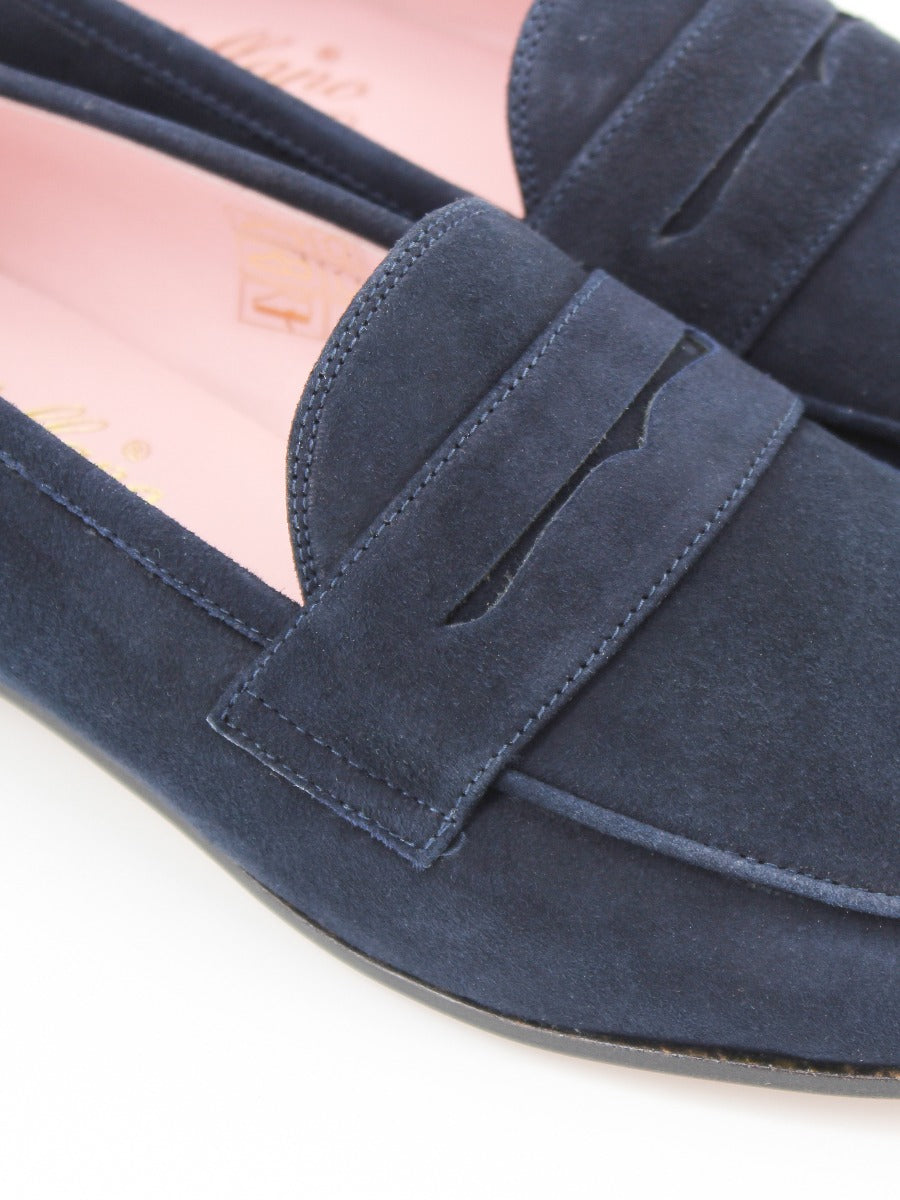Mocasines Génova  banda de ante color marino